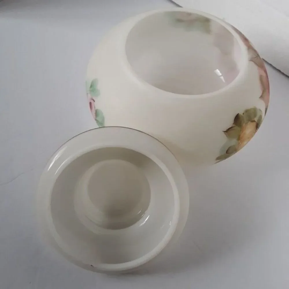 Vintage Hand Painted Rose Cottagecore Decor Jar
